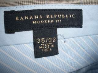 MENS BANANA REPUBLIC MODERN FIT BEIGE BROWN DRESS PANTS SZ 35/32 