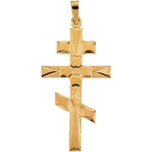    14K Yellow Gold Orthodox Cross Pendant DivaDiamonds Jewelry