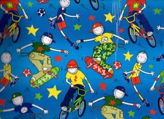 LITTLE BOY BIRTHDAY WRAPPING PAPER, GIFT WRAP, 2 X SHEETS, 2X TAGS 