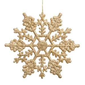  Club Pack of 12 Gold Glamour Glitter Snowflake Christmas 