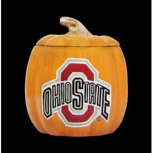  Ohio State Buckeyes Ceramic Pumpkin Treat Jars 8 1/2 H x 