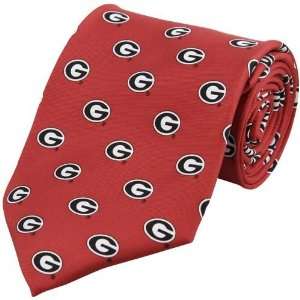  Georgia Bulldogs Red Musical Tie
