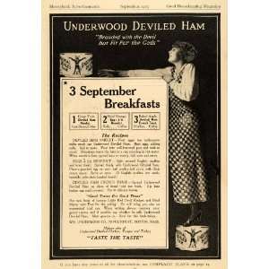 1915 Ad Wm. Underwood Co. Deviled Ham Food Product   Original Print Ad
