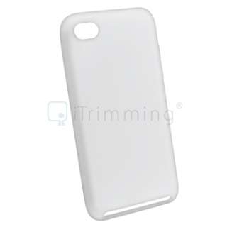 White Rubber Gel Case+Mirror Film for iPod Touch 4G 4th  