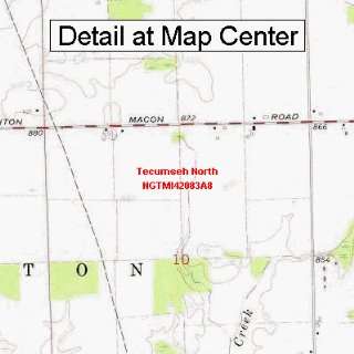 USGS Topographic Quadrangle Map   Tecumseh North, Michigan (Folded 