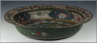 Large Antique Chinese Ming Dynasty Cloisonne Bowl w/ Fish  