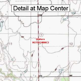 USGS Topographic Quadrangle Map   Walters, Oklahoma (Folded/Waterproof 