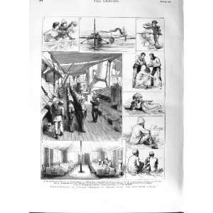  1882 BRITISH BURMAH MOULMEIN RIFLES SOLDIERS WAR SHIP 