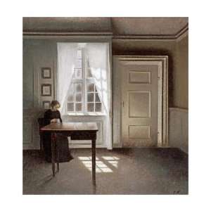  Vilhelm Hammershoi   A Woman Sewing In An Interior Giclee 