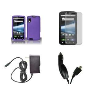 Motorola Atrix 4G (AT&T) Premium Combo Pack   Purple Hard Rubberized 