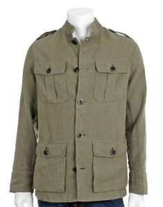 ETRO MILANO $895 mens army green linen military cargo jacket M NWT 