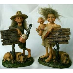  Hillbilly Collection Married Hillbilly Figurines 2 Pc 