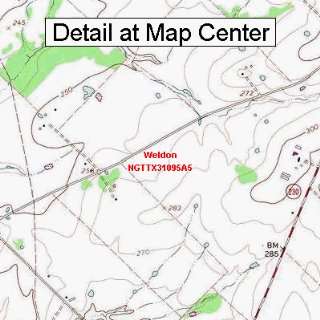 USGS Topographic Quadrangle Map   Weldon, Texas (Folded/Waterproof 