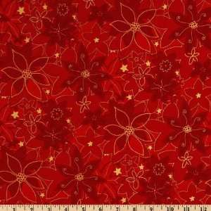  44 Wide Christmas Classics Tonal Poinsettia Crimson 
