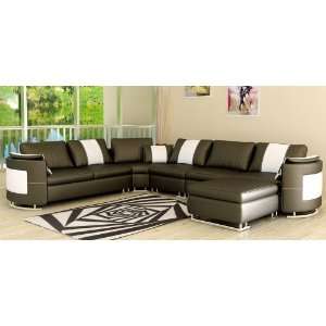  Sapphire Modern Leather Sectional Sofa