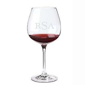  Monogrammed Fusion Classic Pinot Noir Wine Glasses (Set of 