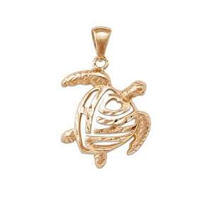  Honu Turtle Pendant in 14K Rose Gold   XXS Maui Divers of 