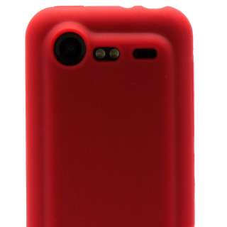 Red Soft Skin Case Gel Rubber Cover HTC Incredible 2  