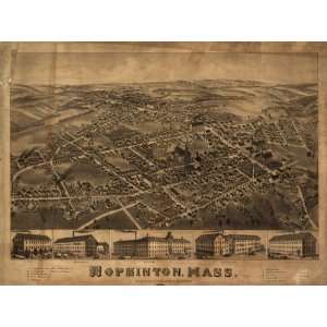  1880 Map Hopkinton, Massachusetts
