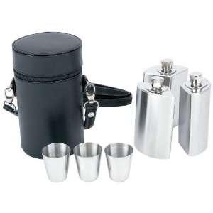 40 Of Best Quality 7Pc Ss Flask Set In Round Case By Maxam 