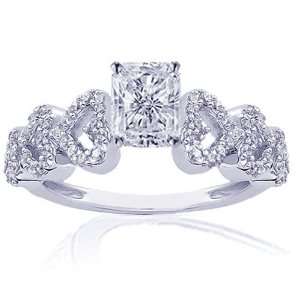  1.30 Ct Radiant Cut Diamond Engagement Ring Pave FLAWLESS 