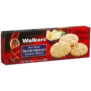 Walkers Shortbread Thins, Lemon Shortbread, 4.2 Ounce Unit  