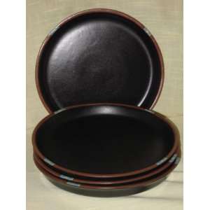  Set of 4 Dansk Mesa Brown Stoneware 10 Inch Dinner Plates 