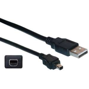   USB Type A Male / Mini B Male Cable, 4 Pin, Black, 6 ft Electronics
