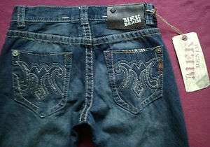 NWT Mek Denim Mens CODY Straight Blue Jeans MEK Embroidered Pockets 