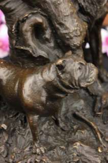 Real Cast Bronze Marble Statue English Bull Dog German Shepherd Not 