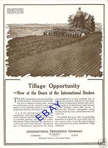1921 IHC INTERNATIONAL TILLAGE IMPLEMENTS AD PLOW DISK  