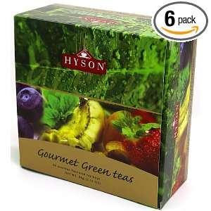 Hyson Green Tea Gourmet Collection, Teabags, 60 Count Boxes (Pack of 6 