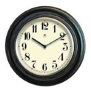  Wood Wall Clock with Metal Bezel Antique Lacquer