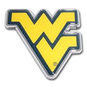  West Virginia Mountaineers Chrome Auto Emblem Yellow 