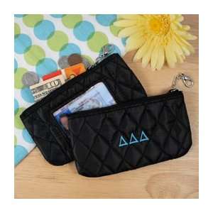   Greek Personalized Quilted Coin Purse with ID Holder