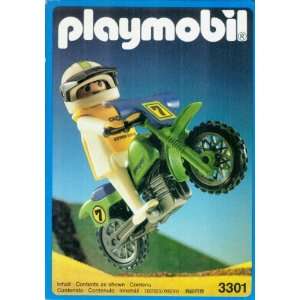  Playmobil 3301 Motocross Motorcycle with Rider Toys 