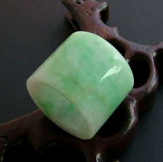 Antique Green Natural Old Jadeite Jade Thumb Ring 20th  