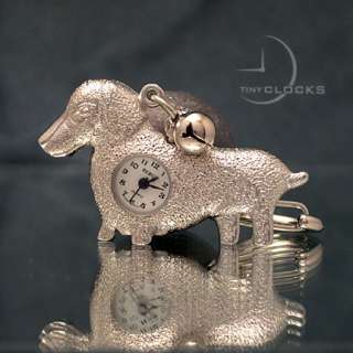 Miniature Clocks, Odd Basset Hound Dog Clock Keychain  