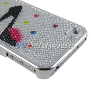   Bling Shining Soft Rubber Chrome Hard Case Cover For iPhone 4 4G 4S