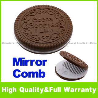New Cute Cookie Design Mirror Makeup Chocolate And Comb  
