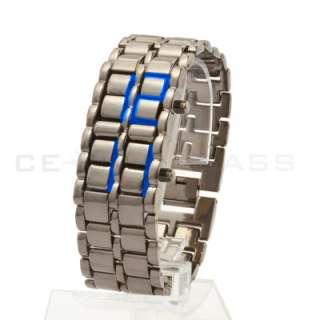 Lava Style Iron Samurai Slim Digital Blue LED Watch  