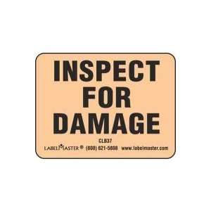  Inspect for Damage Label, 5 x 3