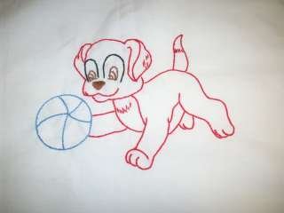 12 Jack Dempsey Needle Art Embroidered Puppy Dog Quilt Blocks  