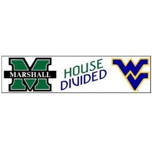  Marshall Thundering Herd House Divided Bumper Sticker Marshall Wvu 
