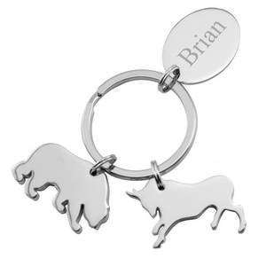  Personalized Bull and Bear Keychain 