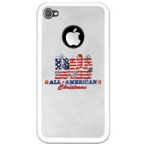  iPhone 4 or 4S Clear Case White All American Christmas US 