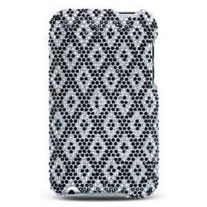 APPLE IPOD TOUCH 2 FULL DIAMOND PROTECTOR CASE   BLACK AND SILVER NET 