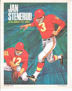 1970 Topps Football Poster Insert Jan Stenerud #10 NM  