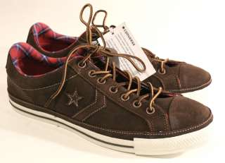   One Star Player Suede Chestnut Red Plaid EV Low Top Sneaker Shoes 12