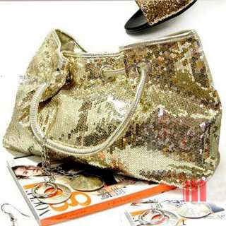 Sequined black silver gold WEDDING EVENING PARTY Clutch Tote Handbag 